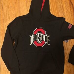 Youth M Black and Red Ohio State Hoodie NWT